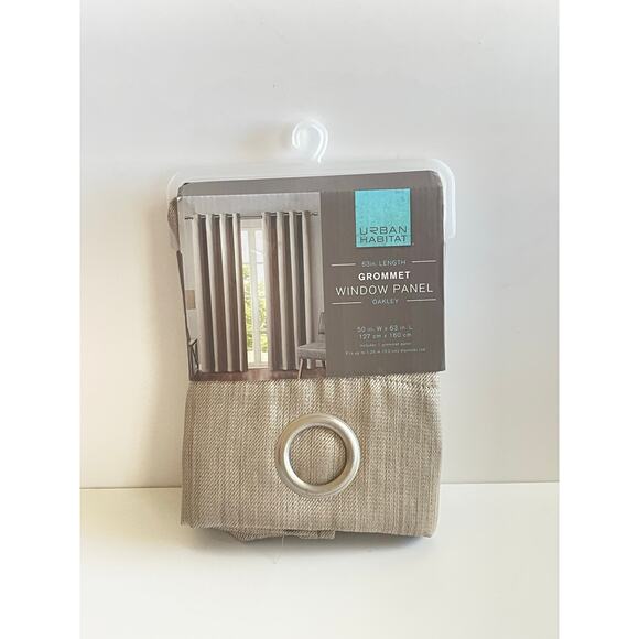 2 Panels Urban Habitat Oakley Curtains Tan 63 in - Picture 4 of 8